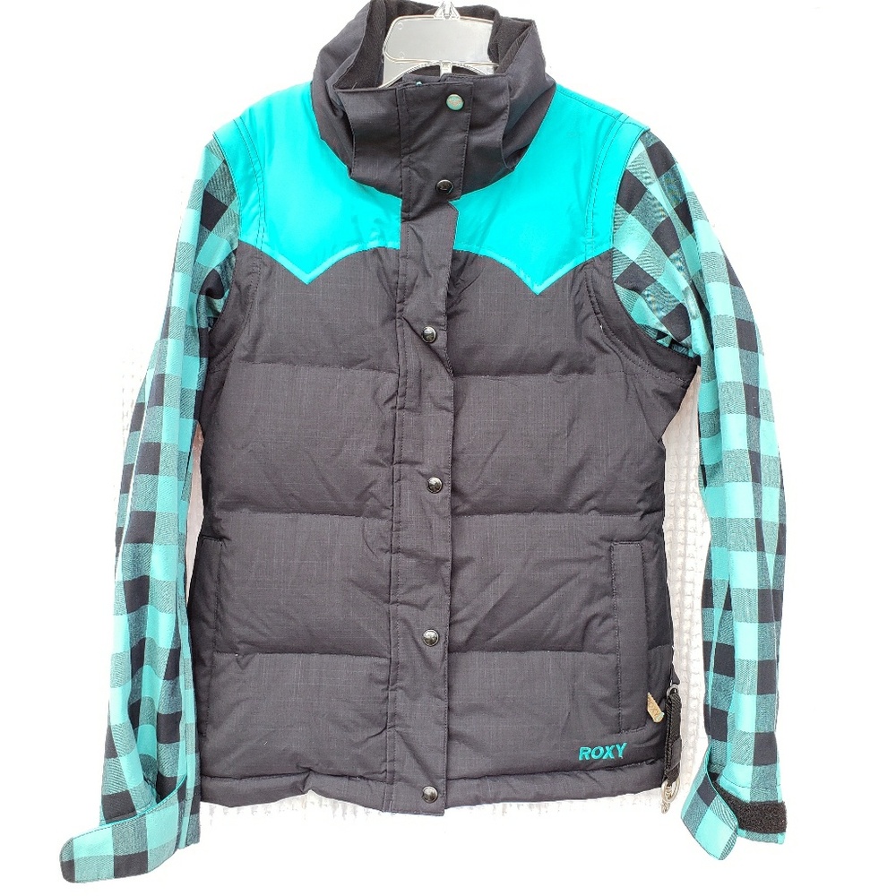 Roxy 5k ski jacket with removable sleeves XS teal